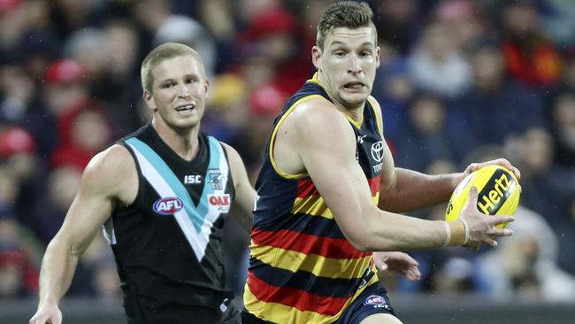 Josh Jenkins kicked the match-winning goal. Picture: Sarah Reed