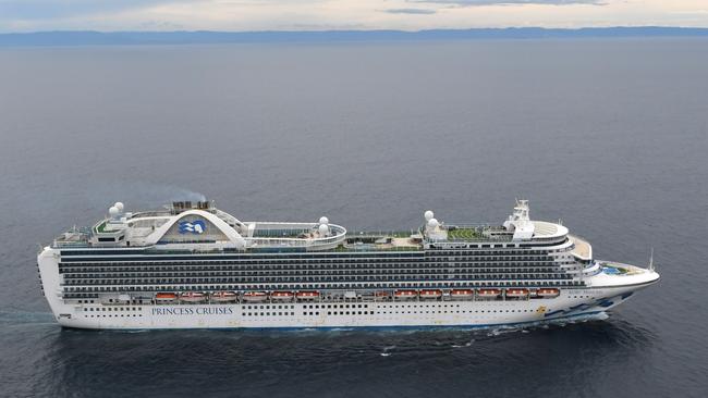 The Ruby Princess off the NSW south coast. Picture: Simon Bullard