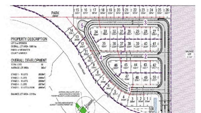 A map of the site of the Hervey Bay's RSL residential development on Beach Rd.