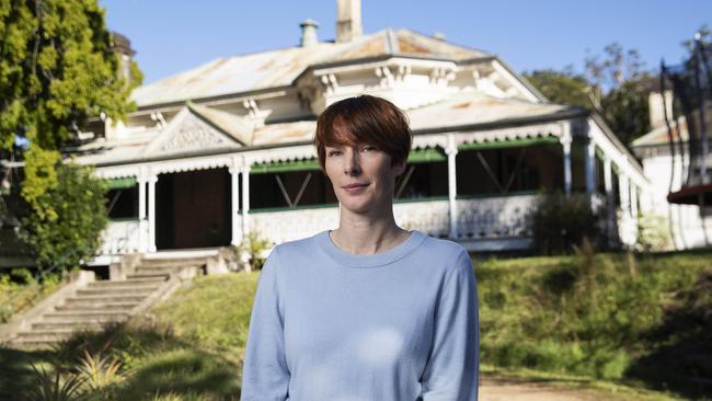 Kirsty Faichen outside 124 Sherwood Rd (Dovercourt), which she hopes to restore to its former glory and keep on a 4000 sqm block with most of its significant trees. Picture: News Corp/Attila Csaszar