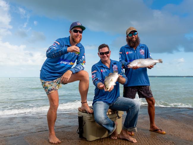 Three of the Million Dollar fish were caught over the weekend with three lucky anglers taking home $35000 for their catches. The three fishos who bagged the coin are Mackay fisho Ryan Curtis who caught a double tagged barra, giving $5000 to his friend, Jamie Poniris caught a $10,000 fish in Yellow Waters after his girlfriend had called it a night and Will Riddick who caught a Million Dollar Fish off the Nightcliff Jetty.Photograph: Che Chorley