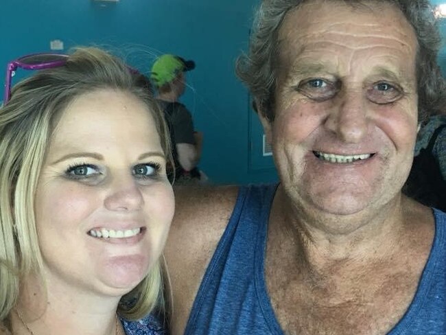 Tracey Payne with her father Steve Bowen, who died in a truck crash south of Townsville.