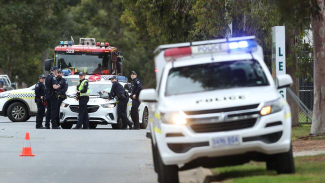 An 18-year-old man riding a motorcycle has died in a crash with a truck on Woomera Ave, Edinburgh. Picture: Tait Schmaal.