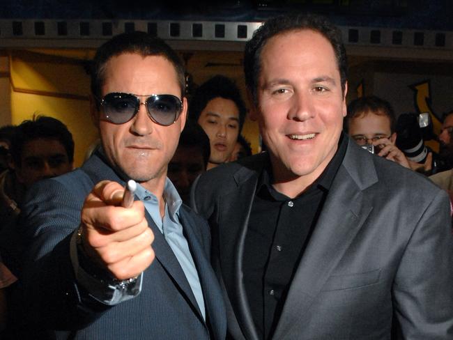 Downey Jr and the man who took a chance on him more than ten years ago, Jon Favreau, at the Australian premiere of Iron Man in 2008.