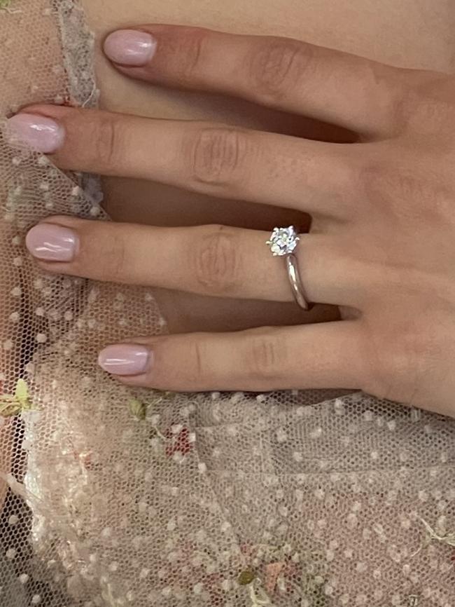 Anna’s engagement ring from JW Jewellery. Picture: Supplied