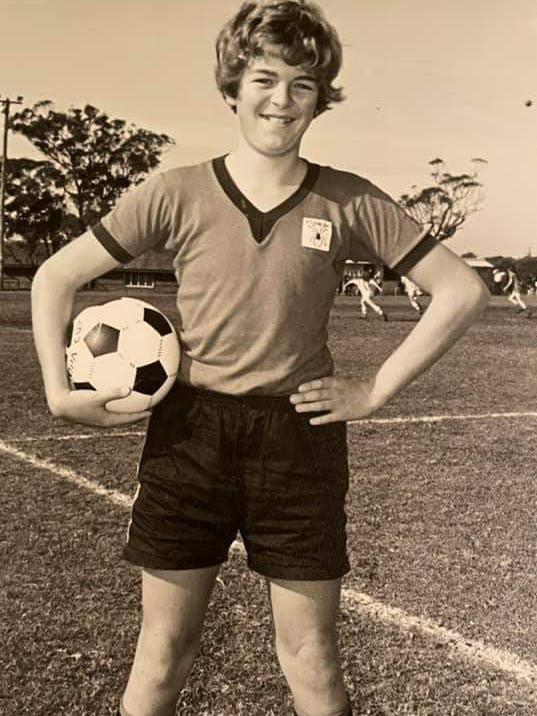 Mark Speakman as a youngster playing soccer.