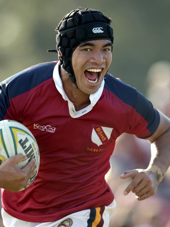 Captain Jordan Tuapou scores a try for State High back in the day.