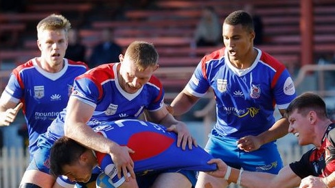 Shute Shield action in a Manly v Norths match. Pic: Karen Watson