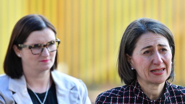 Education Minister Sarah Mitchell and Premier Gladys Berejiklian. Picture: Dean Lewins