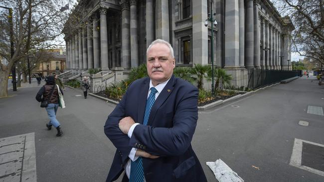 Hammond MP Adrian Pederick, who has publicly raised concerns about the anti-social behaviour around North Tce and Parliament House, pictured in front of the area where the new fence will be erected. Picture: Roy VanDerVegt