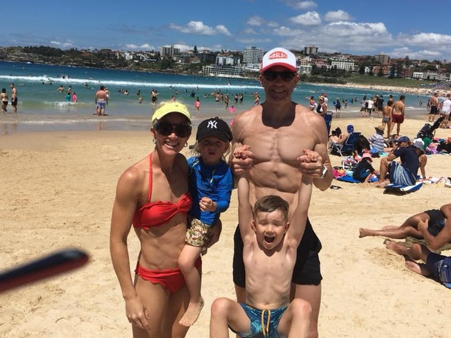 Mel Armstrong with her husband and two boys, Duke and Sonny. She is returning to Australian Nina Warrior.