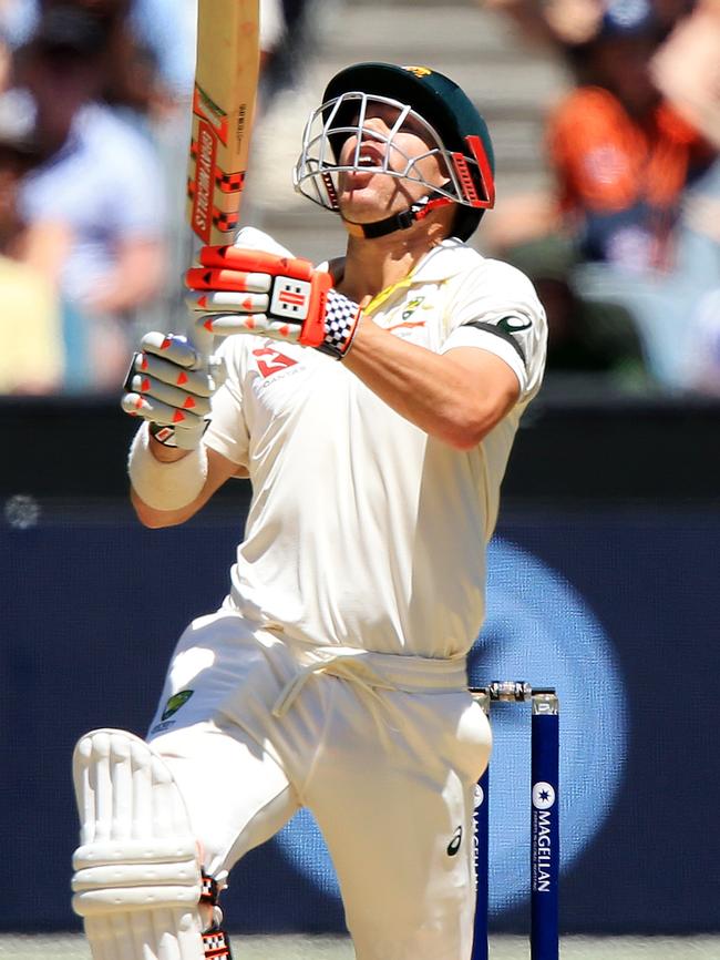 ... but not before he thought his innings was over on 99. Pictures: Mark Stewart