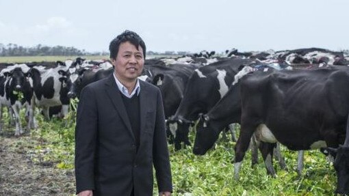 Van Diemen's Land Company owner Lu Xianfeng at Woolnorth in 2015. Picture: Chris Crerar.