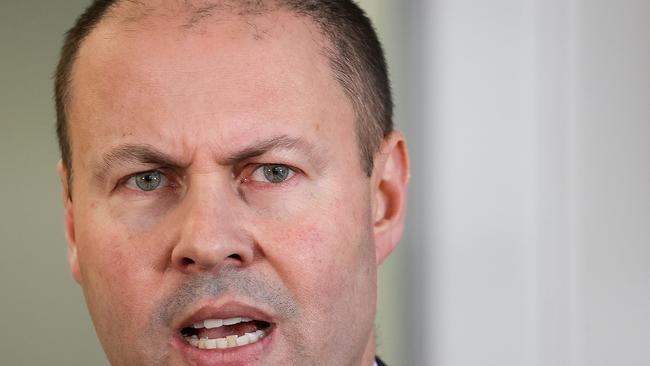 Australian Federal Treasurer Josh Frydenberg holding a press conference at his Melbourne office. Picture: NCA NewsWire / Ian Currie