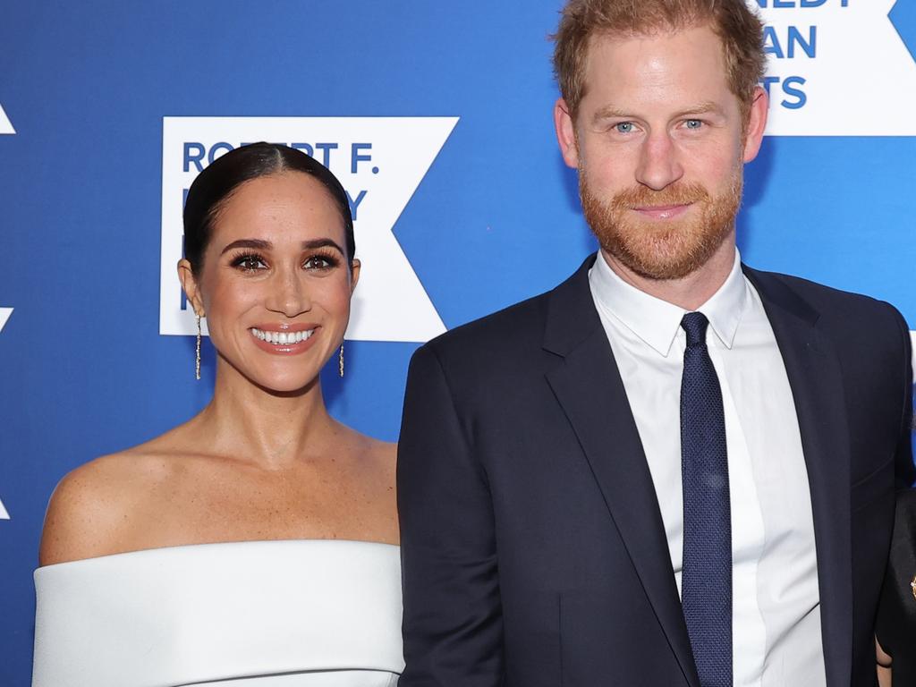 A Harry and Meghan daytime chat show? I can see the pastel sofas and his’n’hers matcha lattes now. Picture: Mike Coppola/Getty Images for Robert F. Kennedy Human Rights Ripple of Hope Gala