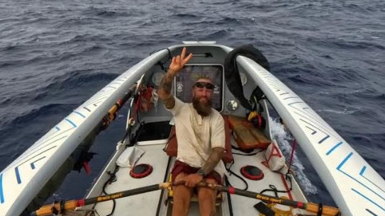 Aurimas Mockus is rowing from San Diego to Brisbane. (Supplied: Instagram/Aurimas Mockus)