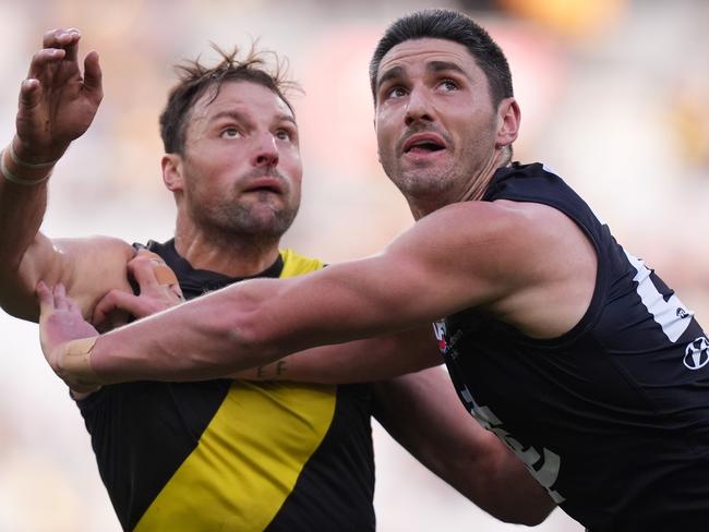 Marc Pittonet (right) has a big role to play for Carlton on Friday night. Picture: Getty Images