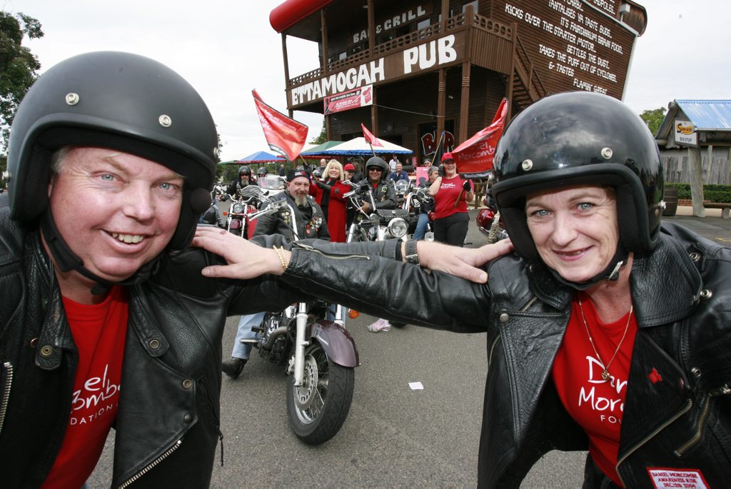 Bruce and Denise Morcombe preparing for 2009 Ride For Daniel. . Picture: Barry Leddicoat