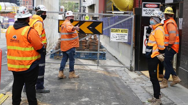 Construction workers must have a Covid jab. Picture: David Crosling