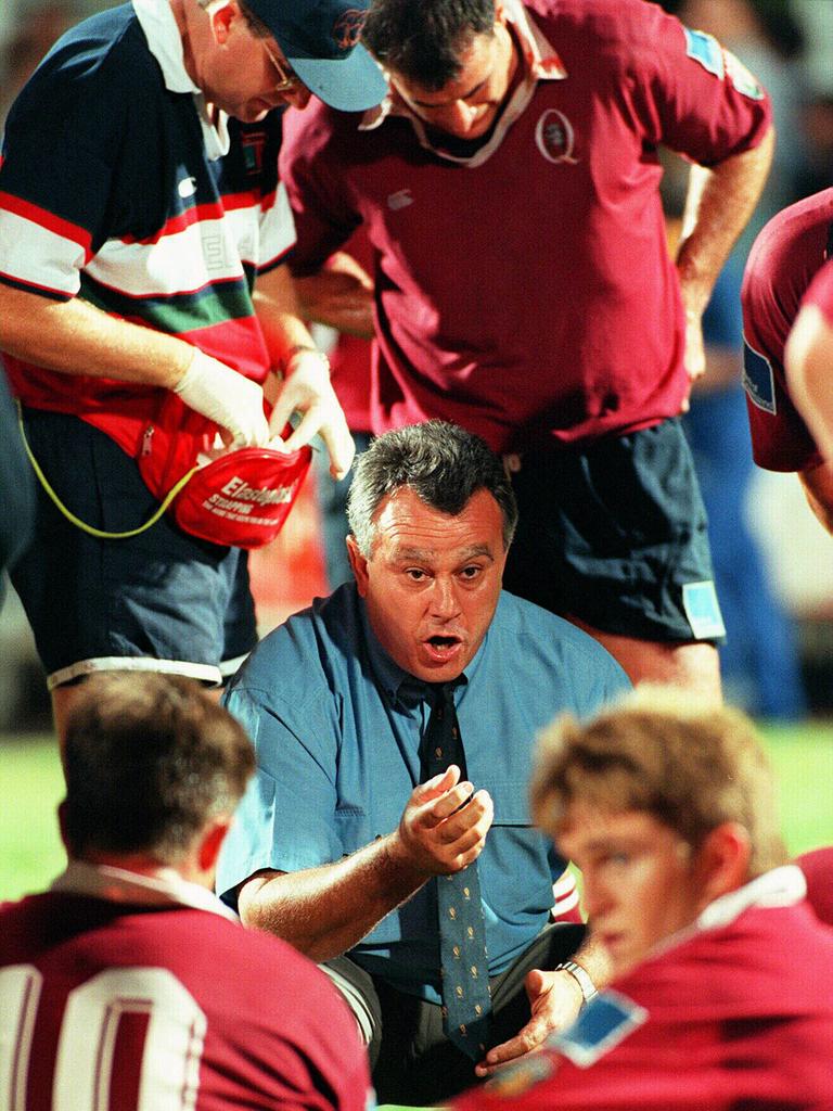 John Connolly with Queensland Reds players.