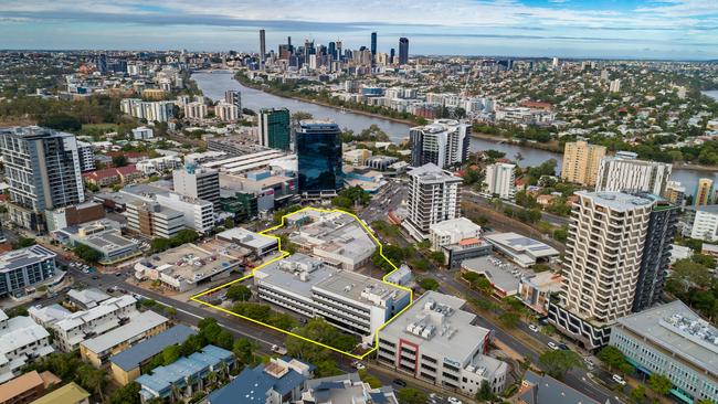 An aerial of the State Development Corporation's site at Toowong.