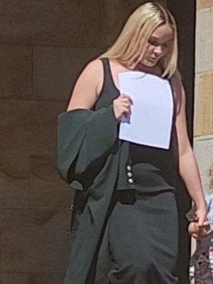 Beth Hill leaving court. Picture: Lucy Rutherford