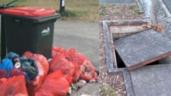 Bags of rubbish and an open manhole cover in Nillumbik were reported through the Snap Send Solve app. 