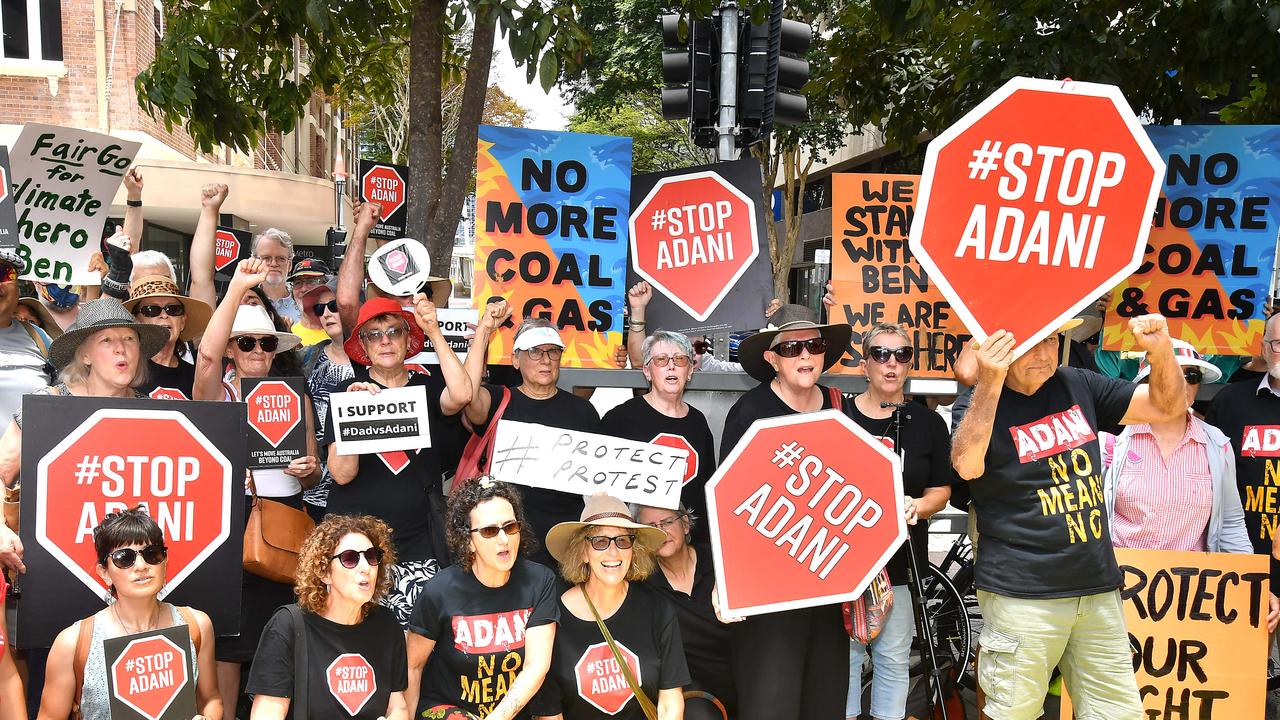 Protesters outside the Supreme Court in Brisbane. Picture: NewsWire / John Gass