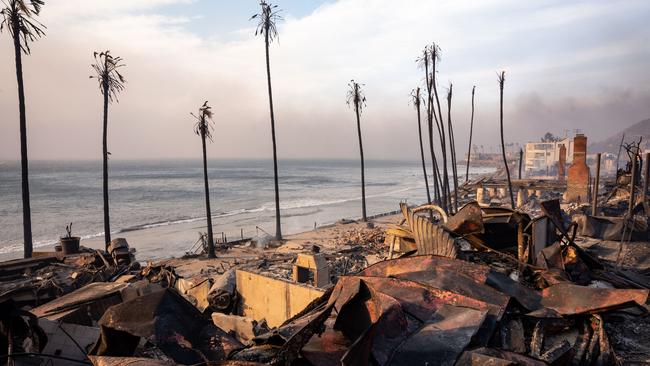 Dozens of beachfront homes in Malibu were destroyed overnight. Picture: Getty