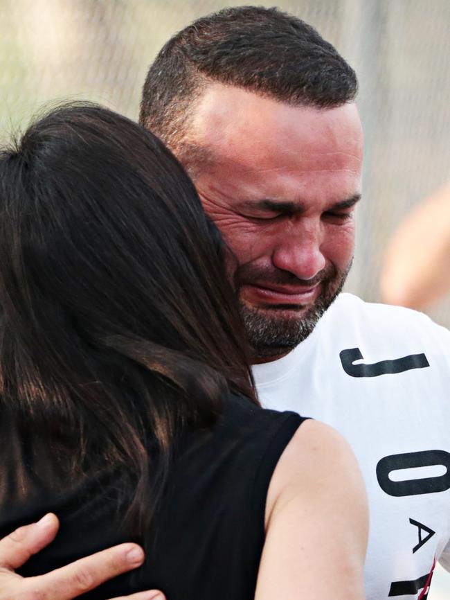 Distraught father Danny Abdallah on Sunday. Picture: Adam Yip