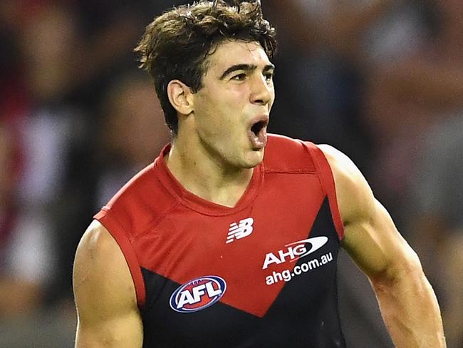 MELBOURNE, AUSTRALIA - MARCH 25:  Christian Petracca of the Demons celebrates kicking a goal during the round one AFL match between the St Kilda Saints and the Melbourne Demons at Etihad Stadium on March 25, 2017 in Melbourne, Australia.  (Photo by Quinn Rooney/Getty Images)