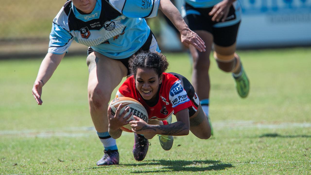 Lavinia Norris as the Litchfield Bears take on the Northern Sharks in the 2023 NRL NT semi final. Picture: Pema Tamang Pakhrin