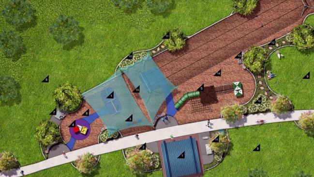 Artist impressions of Central Springs' $1 million park