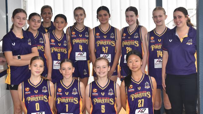 The South West Metro Pirates at the Basketball Queensland under-14 girls state championships in Rockhampton on July 1, 2024.
