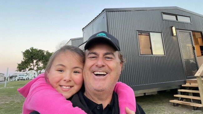 Peter Wigley with one of his tiny homes.