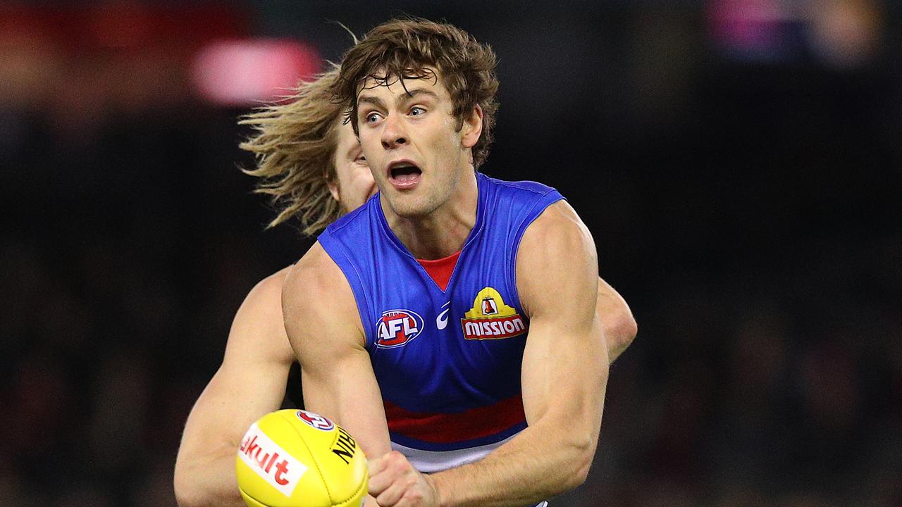 Josh Dunkley starred for the Western Bulldogs against Essendon.