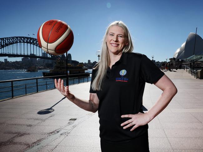 Pictured at Circular Quay in Sydney is former Australian basketball player Lauren Jackson who has been announced as an ambassador for the 2022 Womens Basketball World Championships which will take place in Sydney.Picture: Richard Dobson