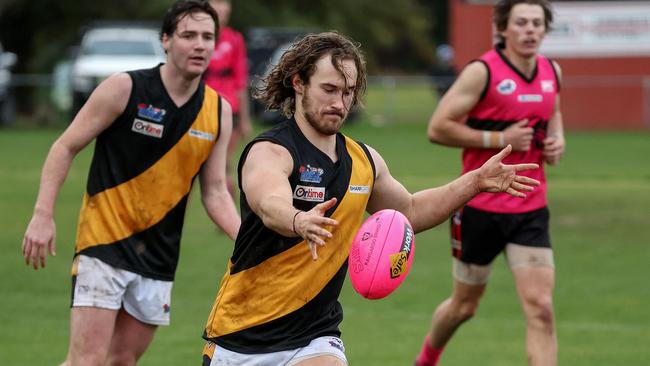 RDFL: Lancefield’s Brendan Crowhurst in action. Picture: George Sal