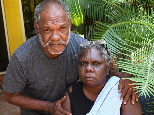 Gerry Heenan with partner Constance Puruntatameri. Picture: Katrina Bridgeford