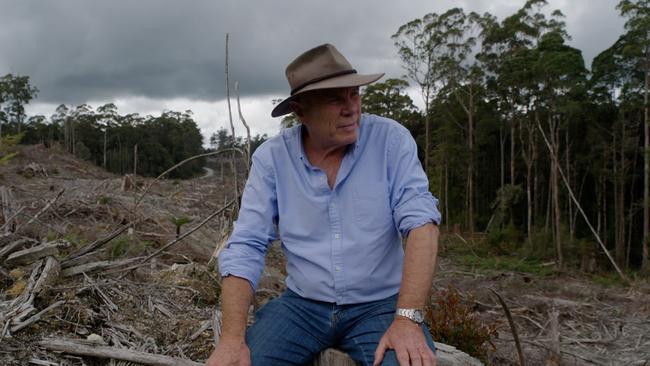 Charles Wooley filming a new show for Channel 7, called 7NEWS Spotlight which will air on Sunday night at 8.30pm, which features an exclusive, special investigation into the Tasmanian wilderness in the Tarkine.