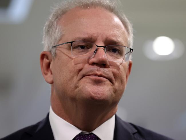 SYDNEY, AUSTRALIA - NewsWire Photos. November 5, 2020Australian Prime Minister Scott Morrison makes a covid vaccine research announcement with Scientia Clinical Research Ltd at Nelune Comprehensive Cancer Centre in Randwick, NSW. November 5, 2020. Picture: NCA NewsWire / Dylan Coker