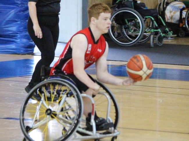 Mackay's Brayden Foxley-Conolly aims to go to the Paralympics in 2032 for wheelchair basketball. Picture: Contributed