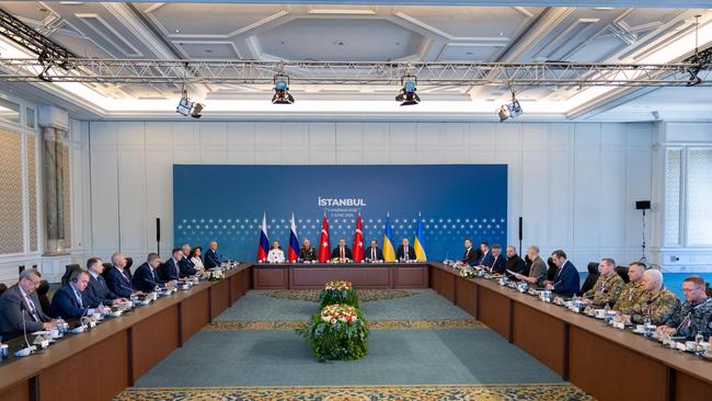 The second round of peace talks between Ukraine and Russia in Istanbul on Monday. Photo: Ministry of Foreign Affairs of Turkey/Getty Images