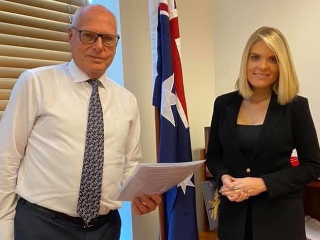 Senator Jim Molan with daughter, Erin at Parliament House in Canberra.