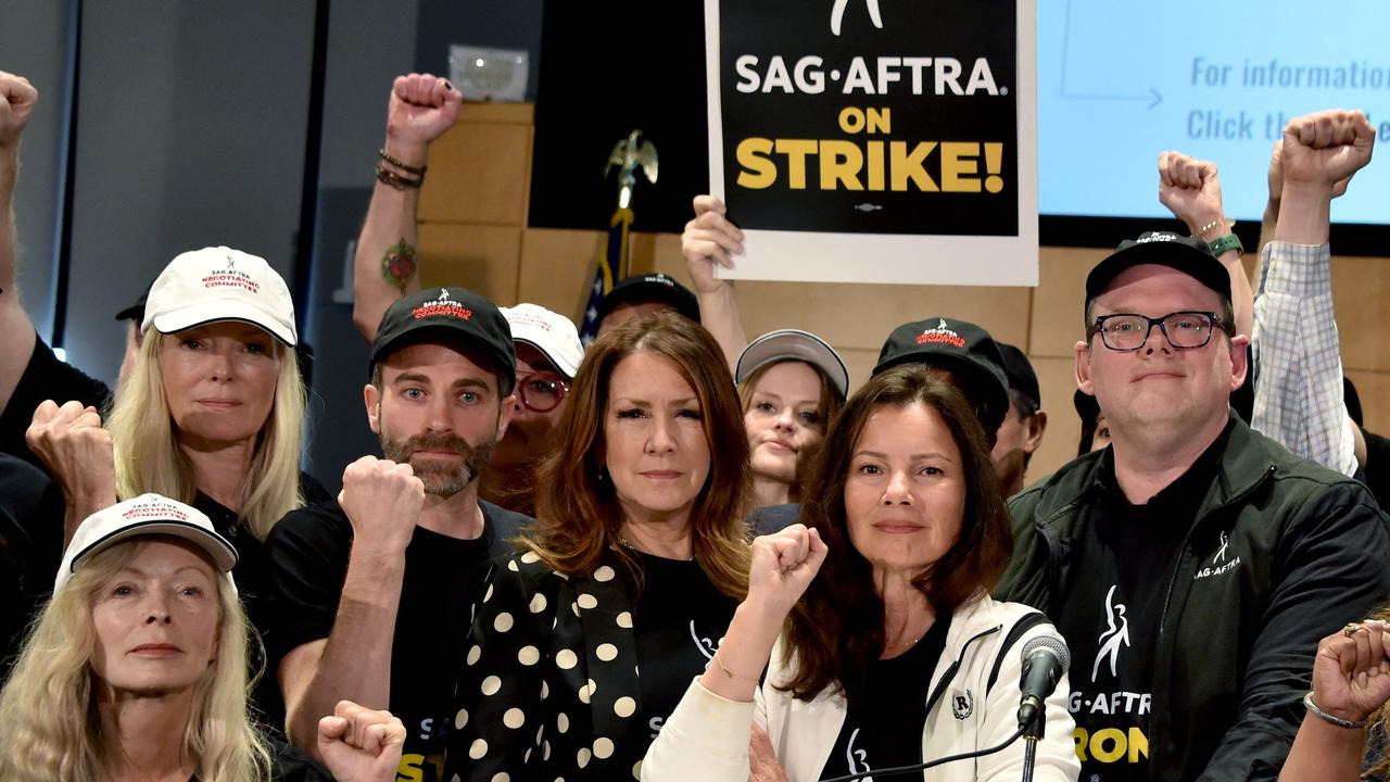 Members of SAG-AFTRA demand better pay. Picture: Chris Delmas/AFP