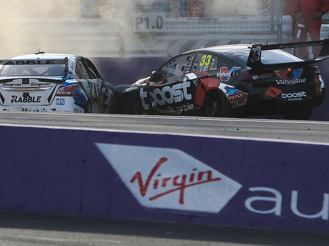 2019 Supercheap Auto Bathurst 1000, Virgin Australia Supercars Championship. Crash between Garry Jacobson and Richie Stanaway.. Picture Rohan Kelly