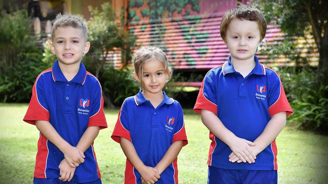 My First Year: Benarkin State School Preps, Lucas, Elise, Jakson. Picture: Patrick Woods.