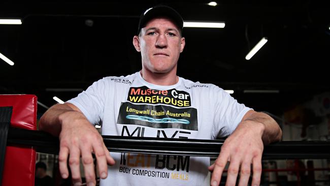 Paul Gallen faces his toughest boxing test against Lucas Browne on Wednesday night. Picture: NCA NewsWire / Adam Yip