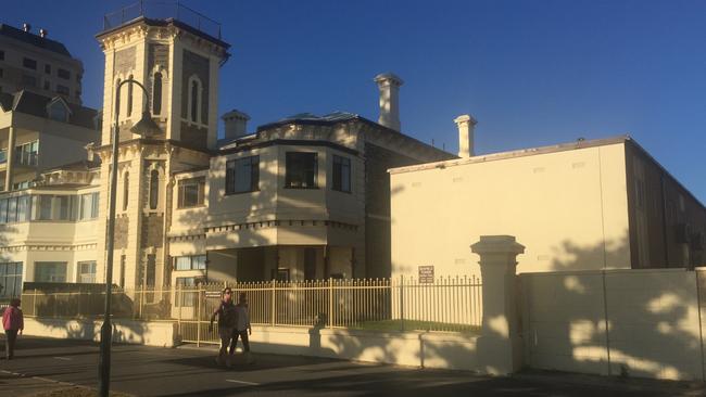 The Seafield Tower mansion (left) and Seafield Tower holiday flats (right) on South Esplanade, Glenelg.