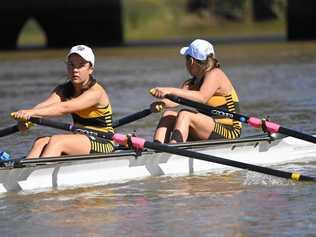 READY TO ROW: Bridge to Bridge - Asia Heaps and Sienna Clark. Picture: Cody Fox